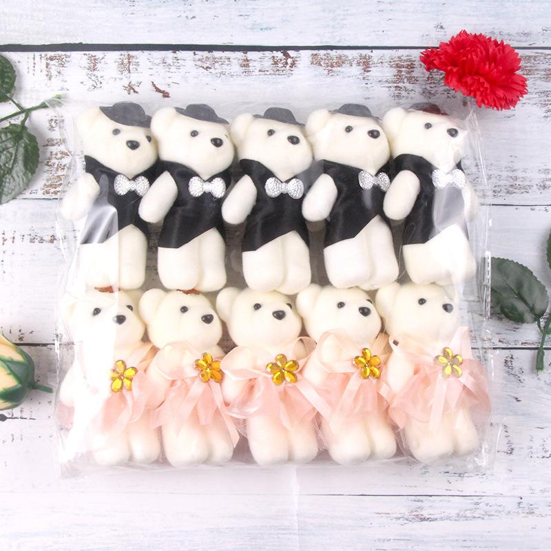 10Pcs Couple Foam Bear Wedding Valentine'S Day Decoration Cute Cartoon Small Bear Birthday Flower Bouquet Packaging Materials
