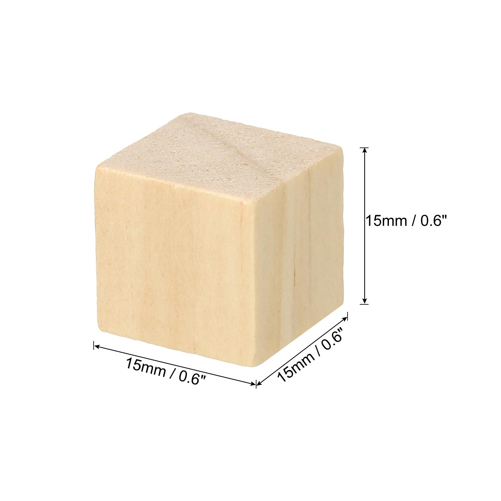 

12/30/50/100pcs Unfinished Wooden Blocks Natural Wood Cube Square Wood Blocks for DIY Craft Art Project Making 0.6/1.4/2 Inch