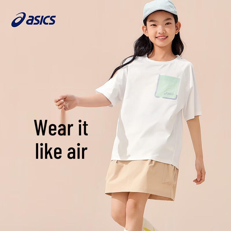 Летняя антибактериальная спортивная футболка ASICS для детей 150 чёрный