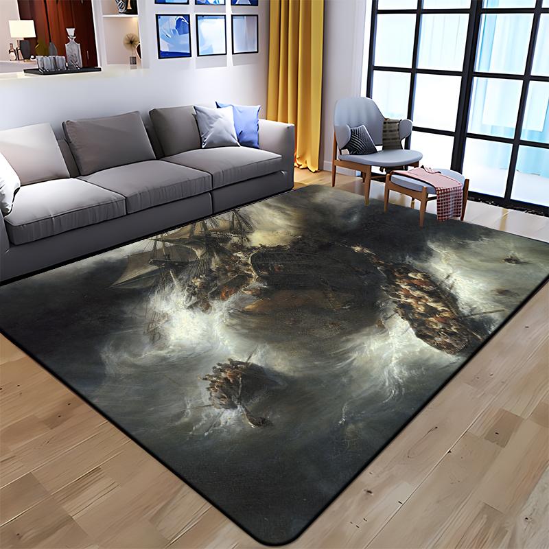 Famous Art Printed Oil Painting Carpet for Living Room Rugs Camping Stranger Things Picnic Mats Anti-Slip E-sports Rug Yoga Mat
