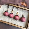 Strawberry Wooden Pendant Phone Chain Mangosteen Car Keyring Cute Sandalwood Keychain  Men