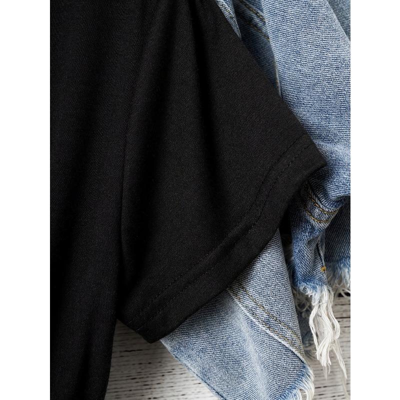 Top a Maniche Corte Taglia Europea con Stampa a Forma di Cuore, Camicia Casual da Donna per Primavera ed Estate.