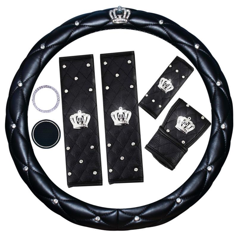 Rhinestone Car Seat Belt, Handbrake & Gear Shift Knob Protector Set