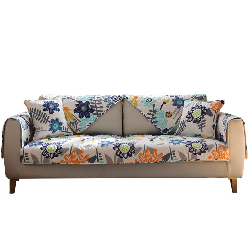 New Pastoral Sofa Cushion Cover Fabric Cotton All-season Living Room Sofa Cushion