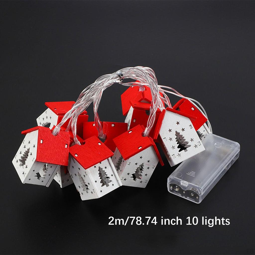 Vánoční dřevěný dům LED světla dekorace dárek dekorativní pro farmu