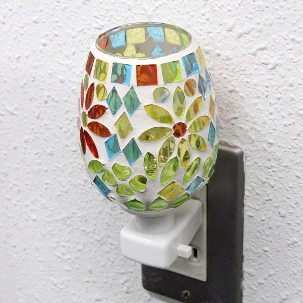 Fourcart Cute Handmade Glass Craft [Mosaic Foot Lamp] Flower Yellow X Set of 6