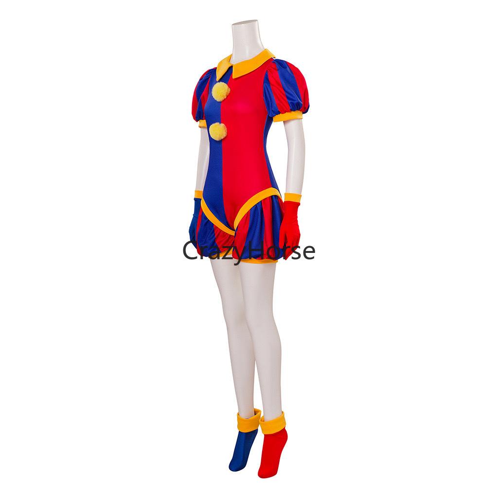 Det Fantastiske Digitale Freak Cirkus Pomni Cosplay Kostume Kvinder Mænd Caine Tegneserie Uniform Hat Handsker Outfit Halloween Jorker Fest
