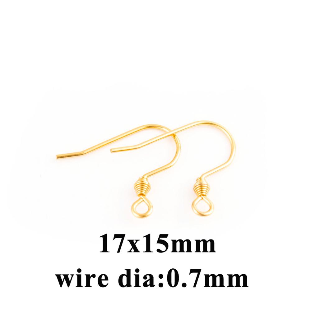 50 Stück/Los Goldfarbe Edelstahl Ohrhaken Ohrstecker Verschlüsse Mit Feder Ohrhaken Für Schmuckherstellung Zubehör
