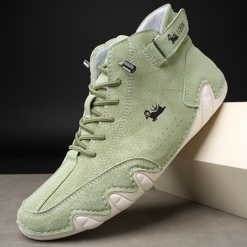 

Мужские кожаные повседневные кроссовки с мягкой подошвой и круглым носком, удобные мокасины для пары, роскошные модные походные женские ботильоны 41