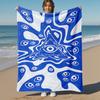 1PC Eyes PatternOutdoor Flannel Blanket - Soft Plush Decor for Picnics, Camping, Bedroom, Playroom, Office, or Lunch Break 1295A