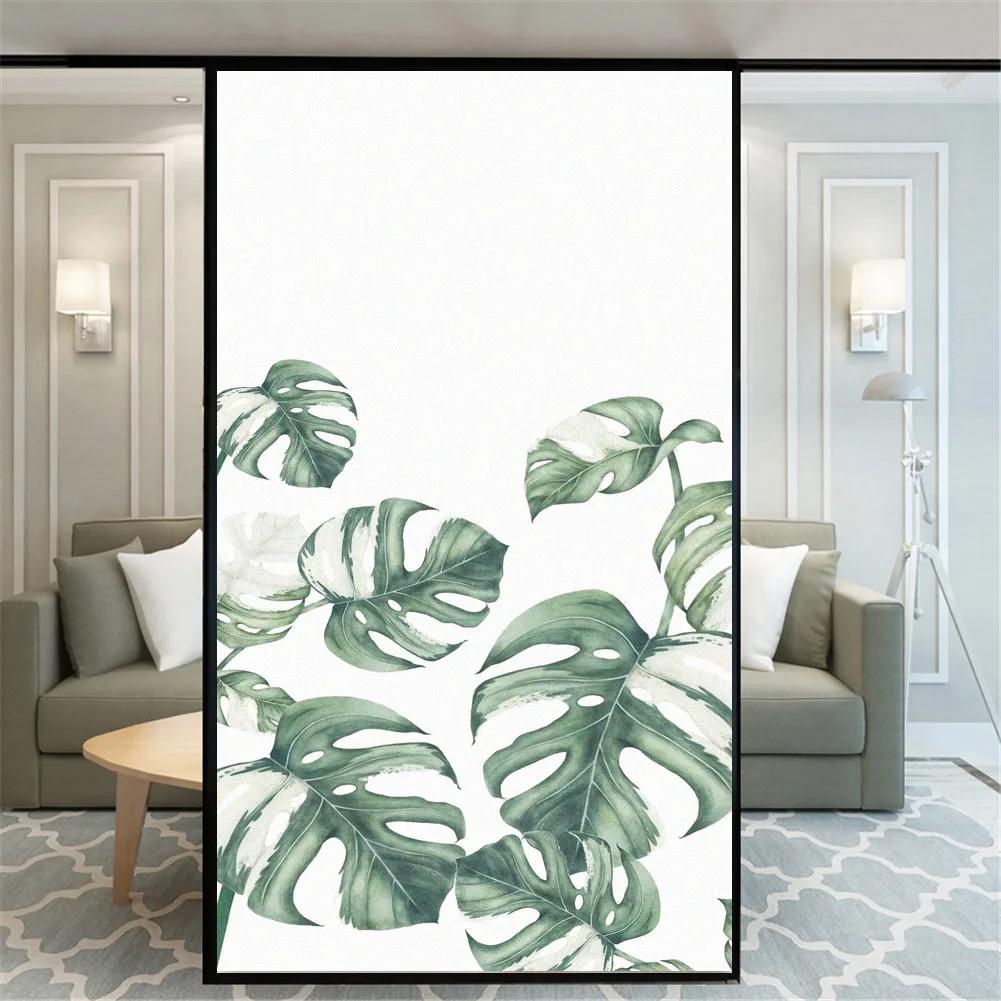 

Static Cling Privacy Windows Film Decorative Plant Flamingo Stained Glass Window Stickers Frosted Windows Film (as the picture,40x60cm WxH)