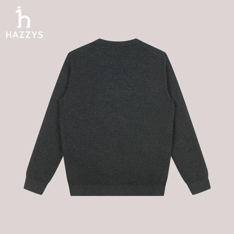 

HAZZYS Men s Solid Round Neck Wool Pullover Sweater (ABYZD0BDD21) M