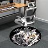 1pc Tiger Face Chair Carpet for Office, Round Non-Slip Durable Large Size Office Carpet, Suitable for Office, Beautiful Decoration