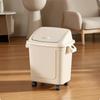 Wheeled Trash Can with Attached Lid Lidded Bin Mobile Garbage for