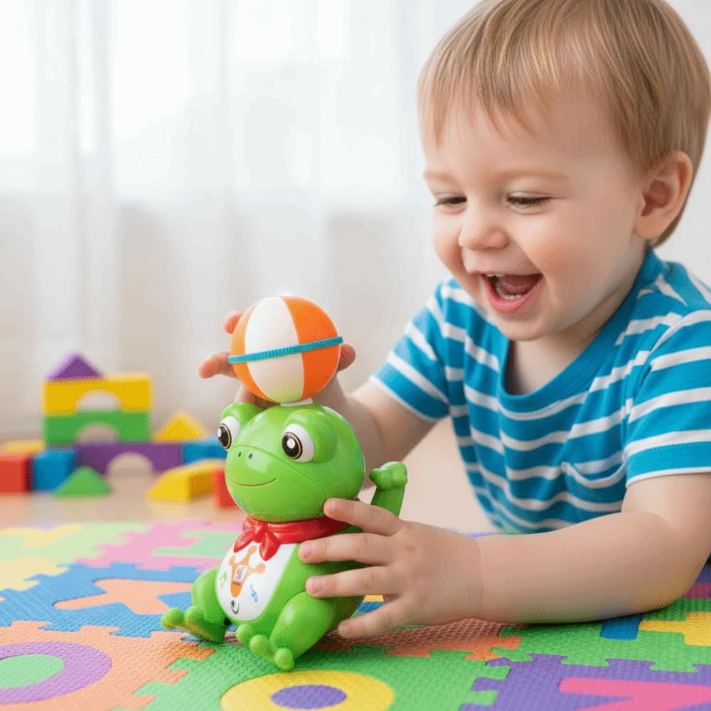 Plastic Electric Dancing Frog with Lights Kids Electric Frog Toy  Birthday Gift