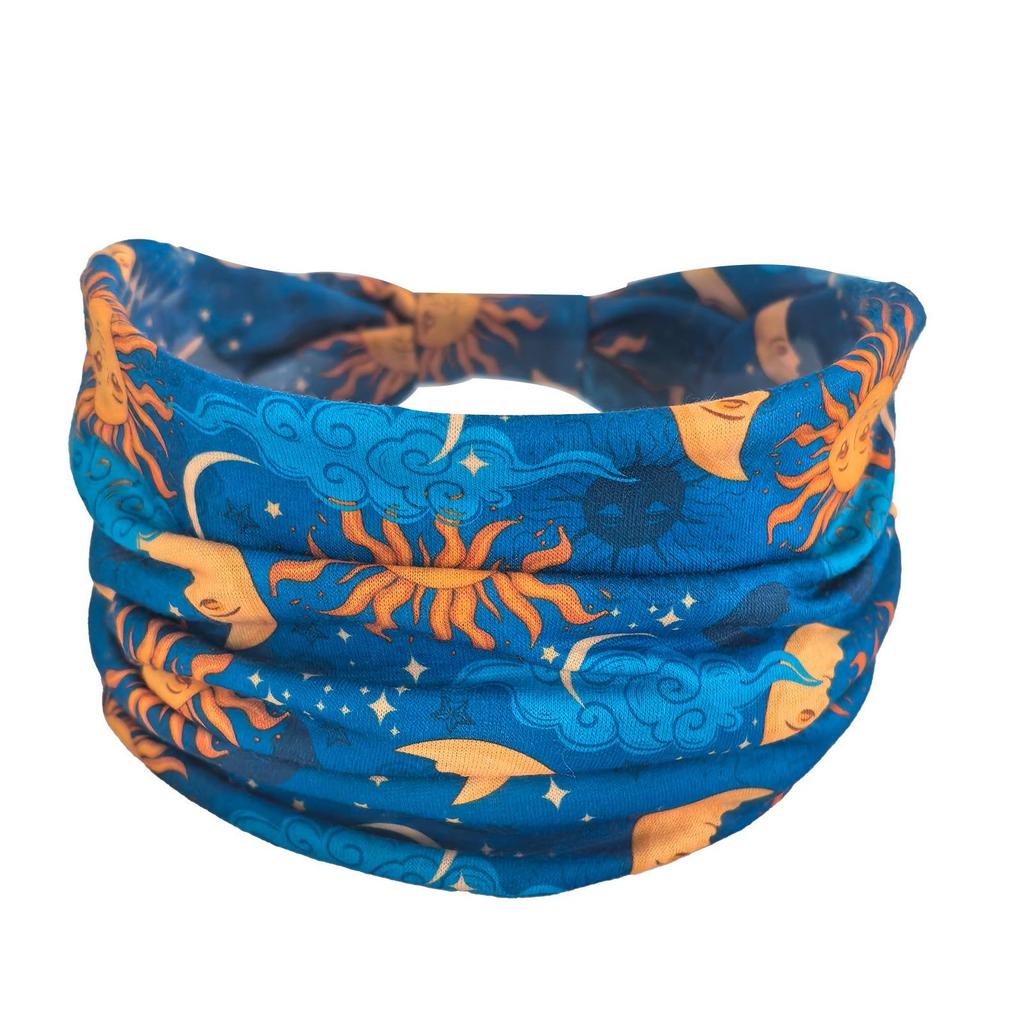Bohemian Yoga Wide-Brimmed Sweat-Wicking Cotton Headband