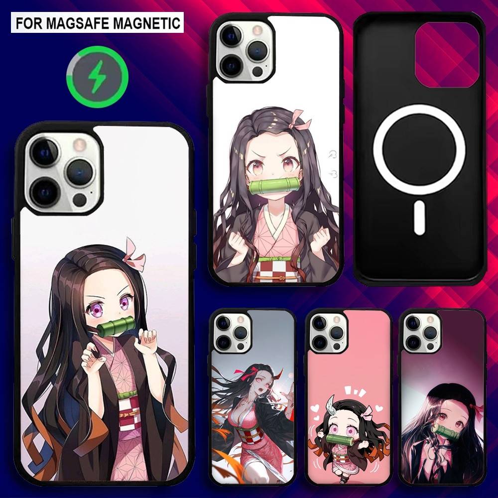 D-Demon N-Nezuko Slayer Phone Case For iPhone 16e,16,15,14,13,12,11,Plus,Pro,Max,Mini Magsafe Magnetic Wireless Charging