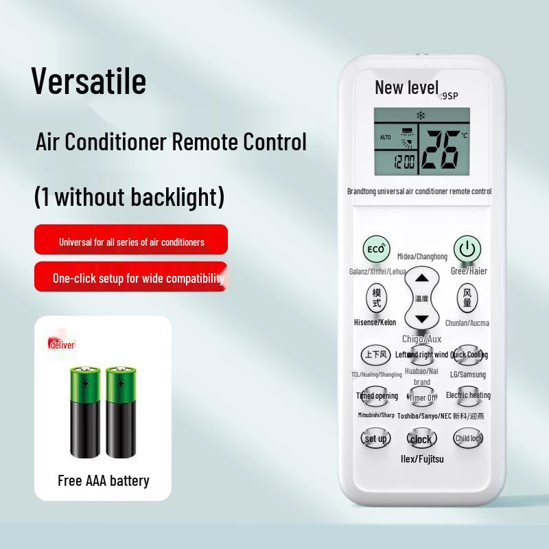 

Universal A/C Remote Control for Gree, Midea, TCL, Haier, Oaks, Hisense, Chigo, Mitsubishi, New Kelon