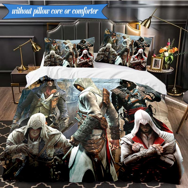 Assass Warrior 3pcs K-pop Music Group Bedding set,Ideal for Bedroom, Dormitory,Including Duvet Cover And 2pcs Pillowcases,Fan Gifts