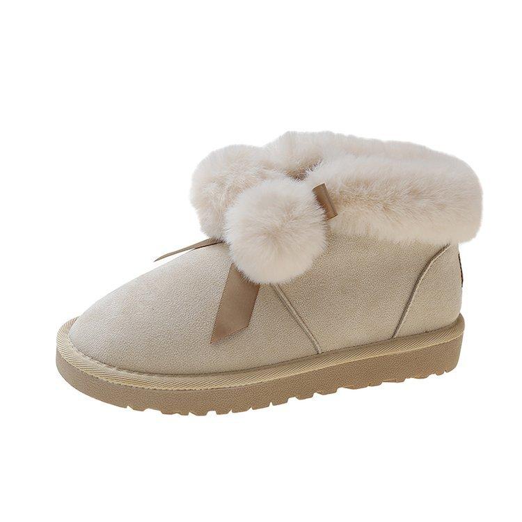 

Snow boots women s winter 2025 new cute velvet thickened one-pedal warm bread shoes cotton shoes Northeast students 40