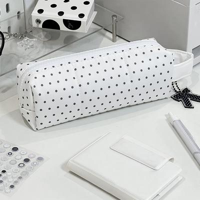 High Quality Polka Dot Storage Bag Large Capacity Zipper Design Pencil Case Pen Bag Gift