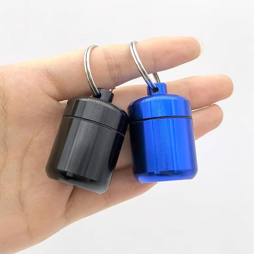 Aluminum Alloy Pill Keychain Holder Small Pill Box Pill Case Waterproof Pill Organizer Stonego Portable Pill Holder Keychain