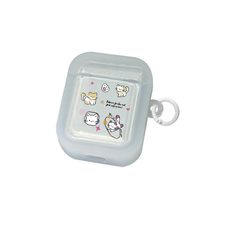 Transparent Case Cute Kitten Compatible with Apple AirPods 1/1/1 Gen Protective Case Pro Bluetooth Earphones