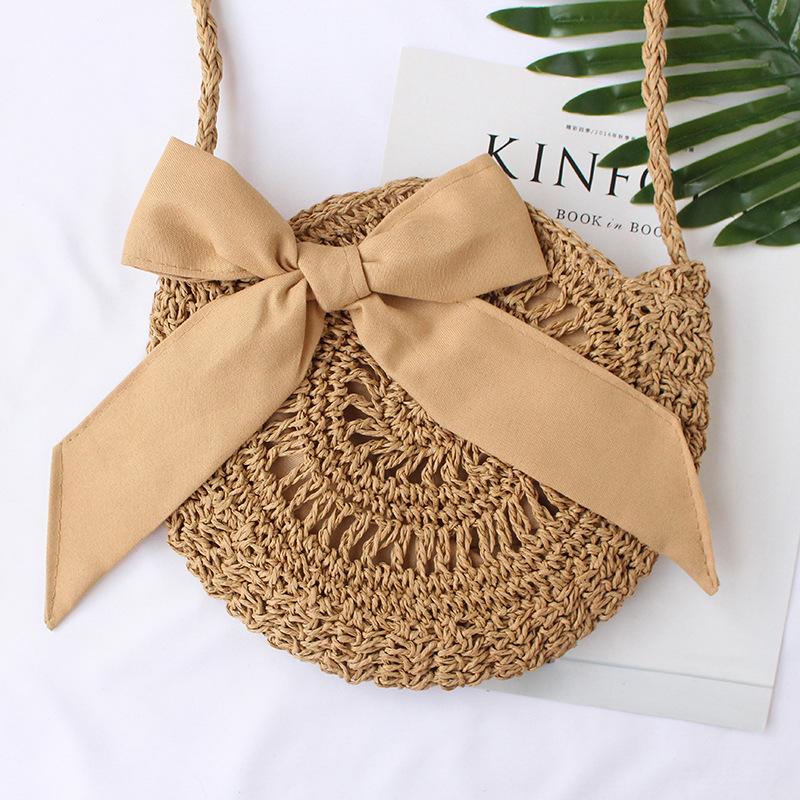 Round Straw Bag Handbags Women Summer Rattan Bag Handmade Woven Beach Circle Bohemia Handbag New Fashion 2025 New Gift
