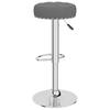 Bar Stool Set of 2 Dark Grey Fabric