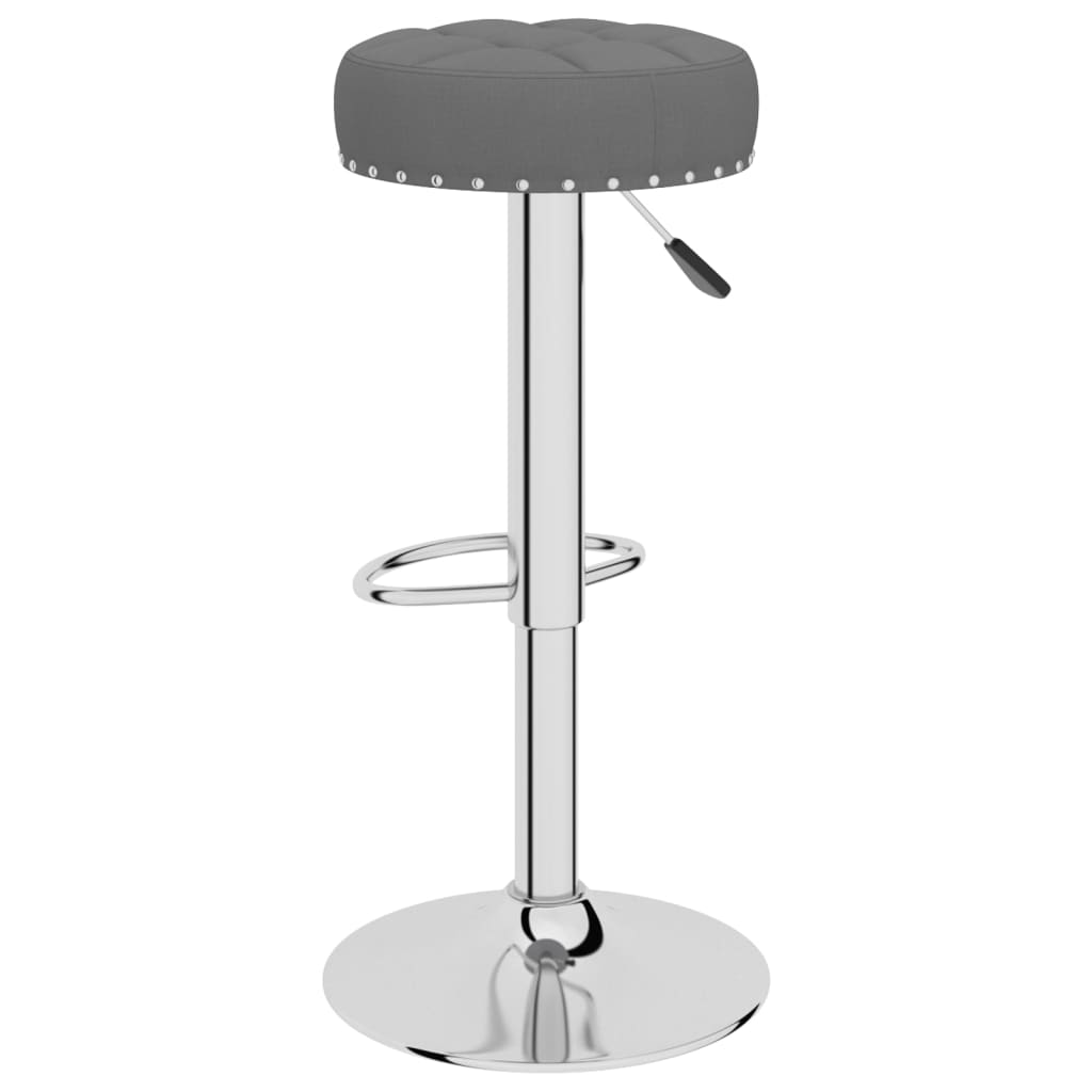 Bar Stool Set of 2 Dark Grey Fabric