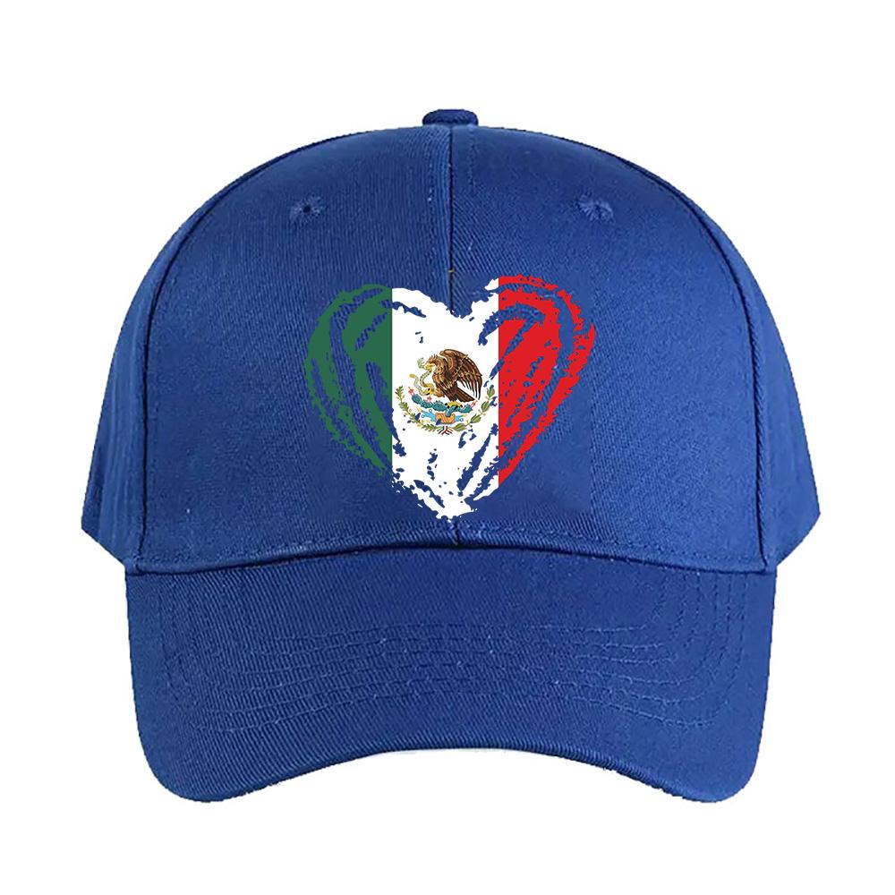 Mexico Mexican Flag Heart Love Cinco De Mayo Cap Summer Woman Man Adult Hat Casual Adjustable Funny Dad Printed Baseball Caps