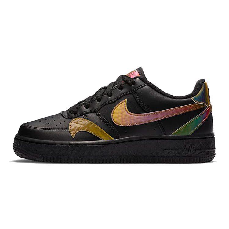 Nike Air Force 1 Low LV8 Misplaced Swooshes Black Multi GS CZ5890-001