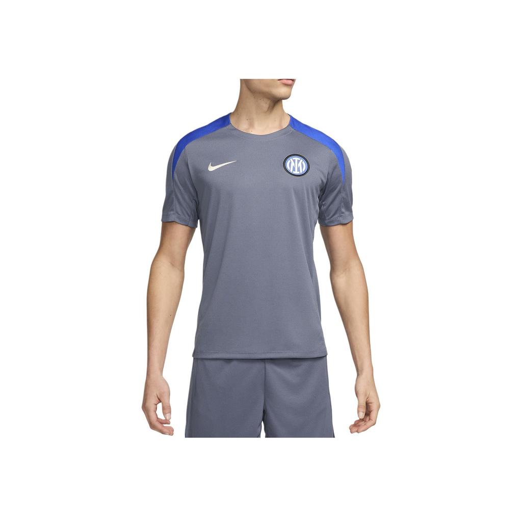 Nike Inter Milan Dri-FIT Strike Round Neck Slim Fit Moisture-Wicking Lightweight Comfortable Short Sleeve Football Shirt Men tops Blue Gray FN9817-491