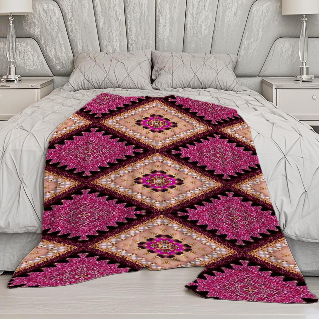 Geometric Pattern Blanket Microfiber Flannel Cover Blanket Bedroom Living Room Sofa Soft And Comfortable Home Decoration
