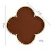 AhunderJiaz Light Luxury Ceramic Leather Storage Tray Desktop Jewelry Clover Display Tray Living Room Home Decoration