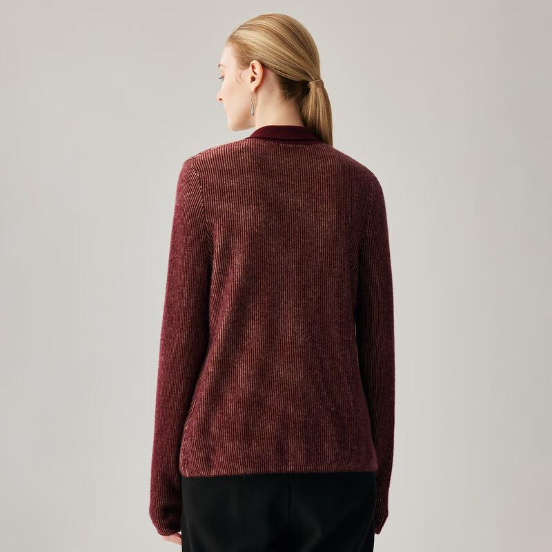 Zhaojun Women's Thick 100% Cashmere Polo Collar Cardigan