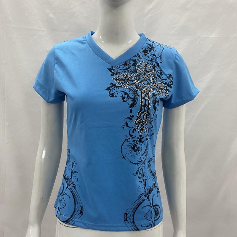 European and American Summer Fashion Printed Gothic Women's Short sleeved T-shirt