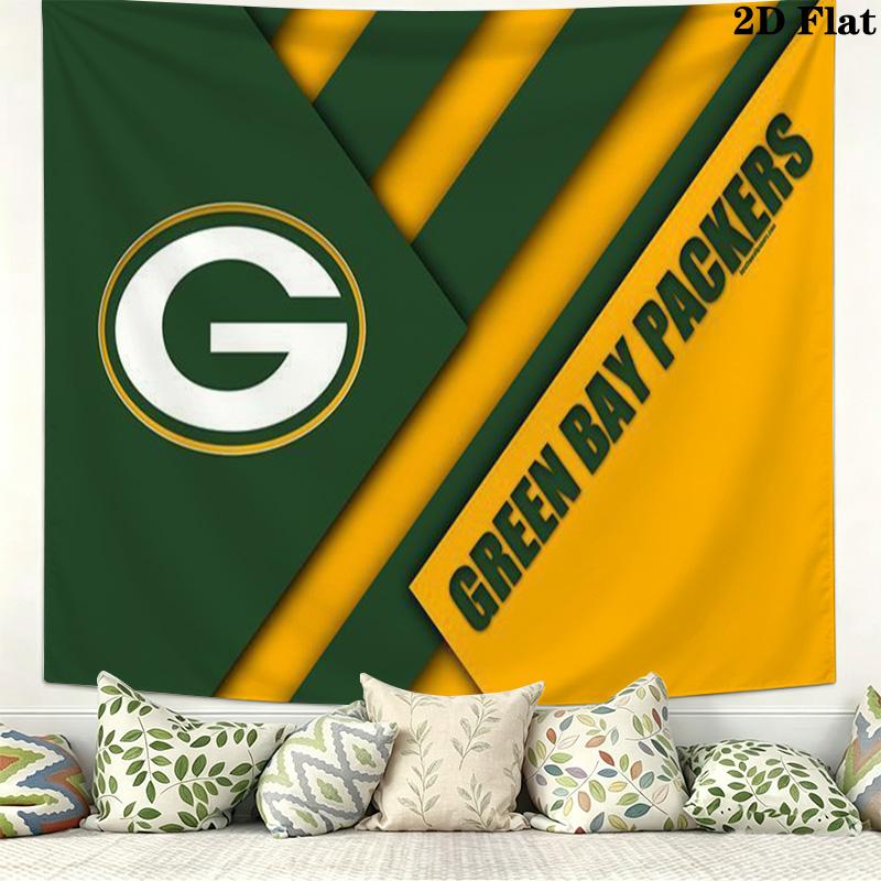Green Bay Packers Wall Tapestry Aesthetic Wall Hanging Printed Fabric Blanket Decorative Tapestries for Bedroom Living Room Home Decor