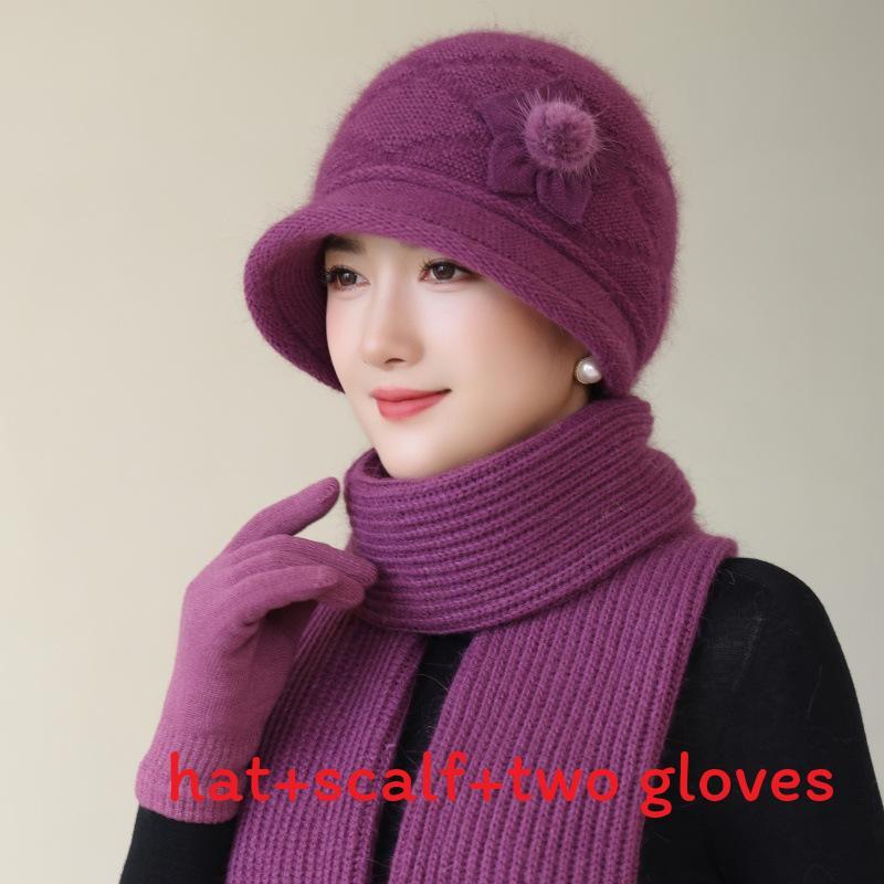 Knitted Elderly Hat With Double Layer Warmth For Seniors Winter Use