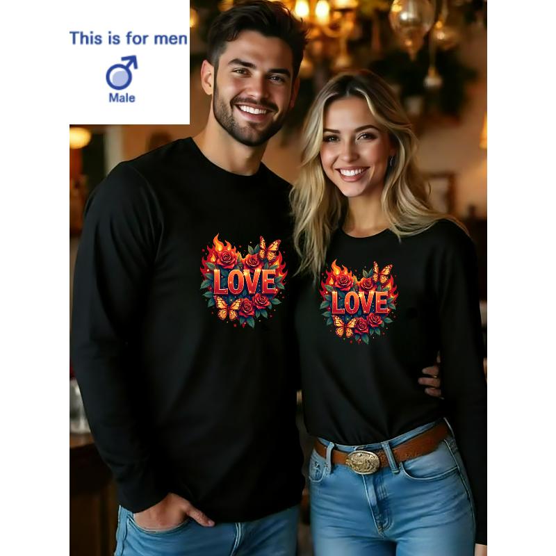 1PCS Valentine s Day Soft Comfort Long Sleeve Top Dating XXL чёрный