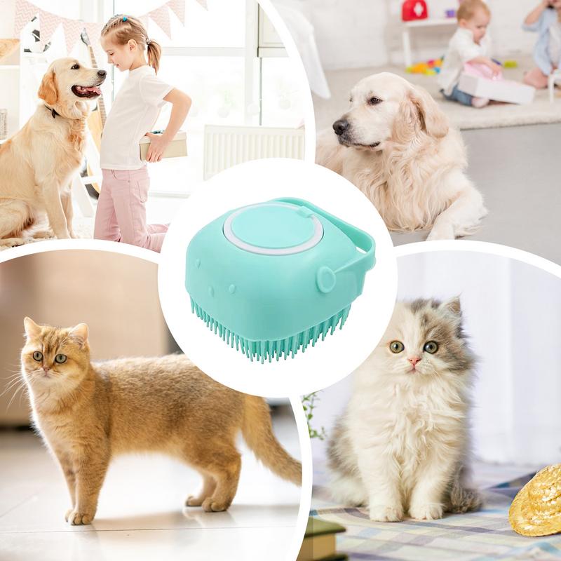 Pet Bathing Brush Soft Silicone Massager Shower Gel Bathing Brush Bathroom Puppy Comb Dog Cat Cleaning Tool Pet Supplies