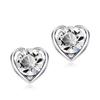 Women's Fashion Jewelry Heart Crystal Pendant Necklace Ear Studs Earrings Set