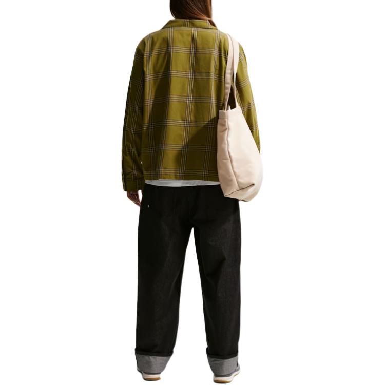 Nike Plaid Single-Breasted Twill Loose Long Sleeve Shirt Men shirts IF1046-368