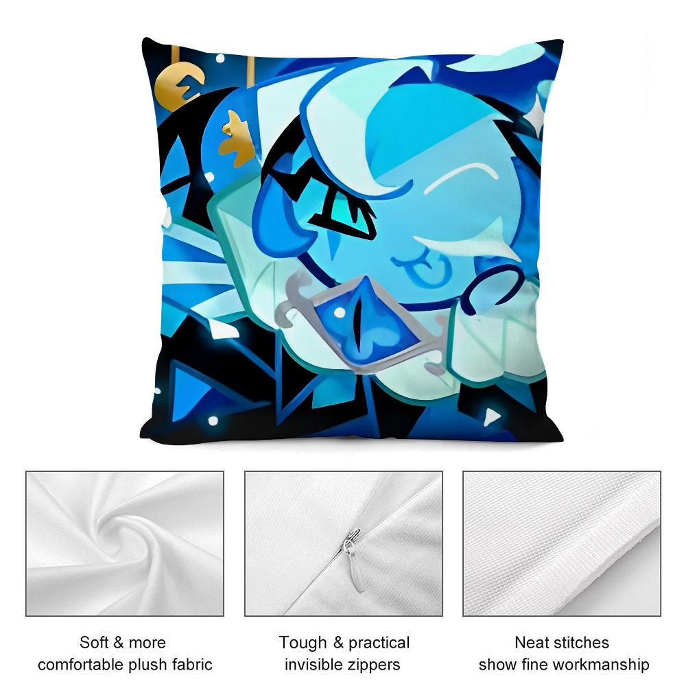 Game C-Cookie Run Kingdom Pillow Case Short Plush Pillow Covers Sofa Decorative Gift Home Double-sided Printing Cushion Cover