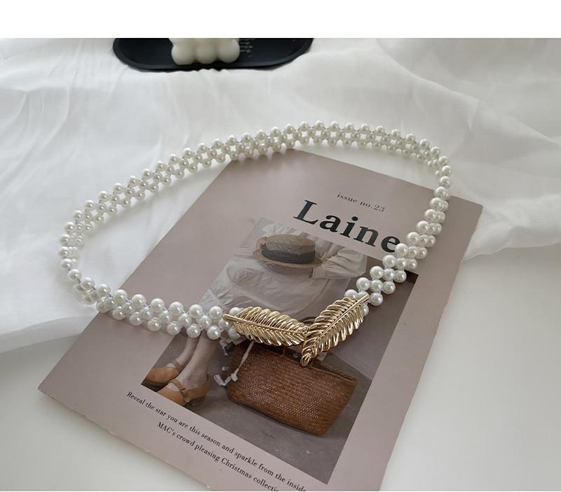 Korean Elegant Style Pearl Waist Chain For Women With Glamorous Accents Rhinestone