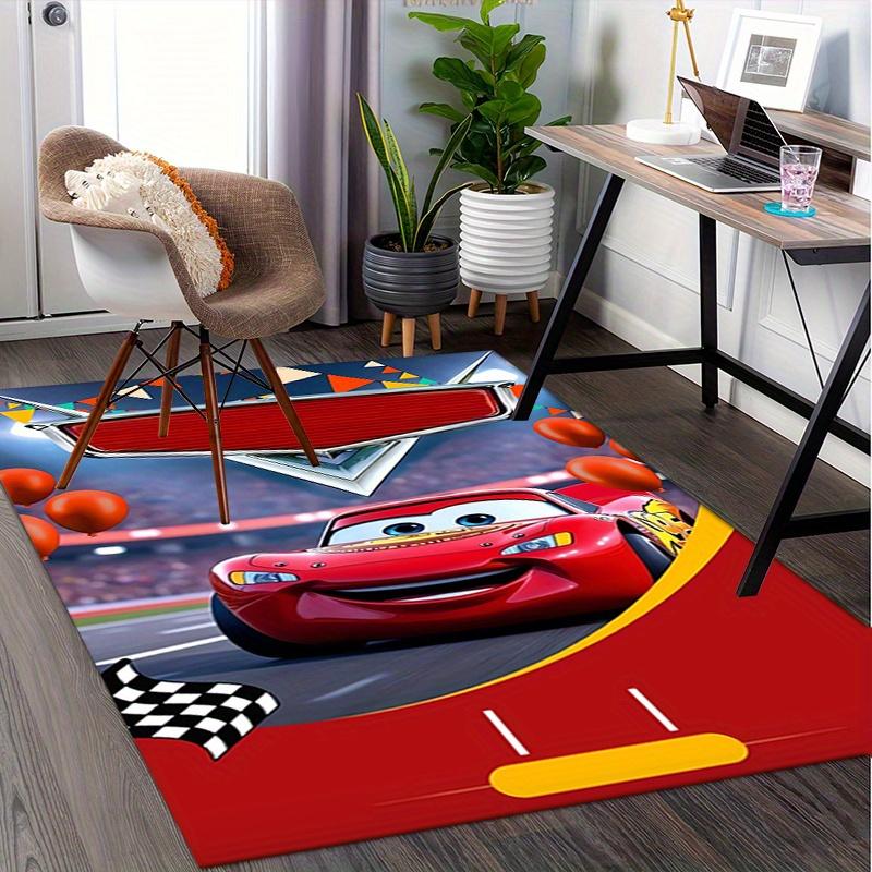 Office Rug Lightning McQueen, Pixar Cars theme 3D Printed Anti-Slip Rug-Machine Washable for Living Room