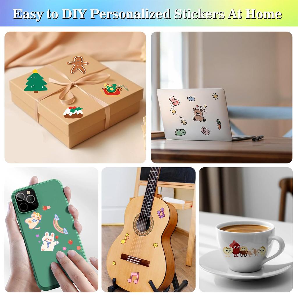 80 Sheets Clear Sticker Paper For Inkjet Printer - Glossy Printable Vinyl Sticker Paper Decal