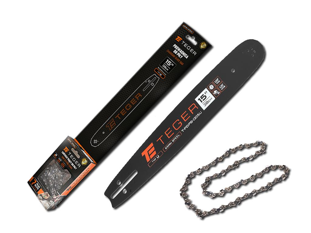 Cutting set, 15" (38 ) bar + chain, 0.325" 1.5mm 64 og, 12t, U mount, Teger