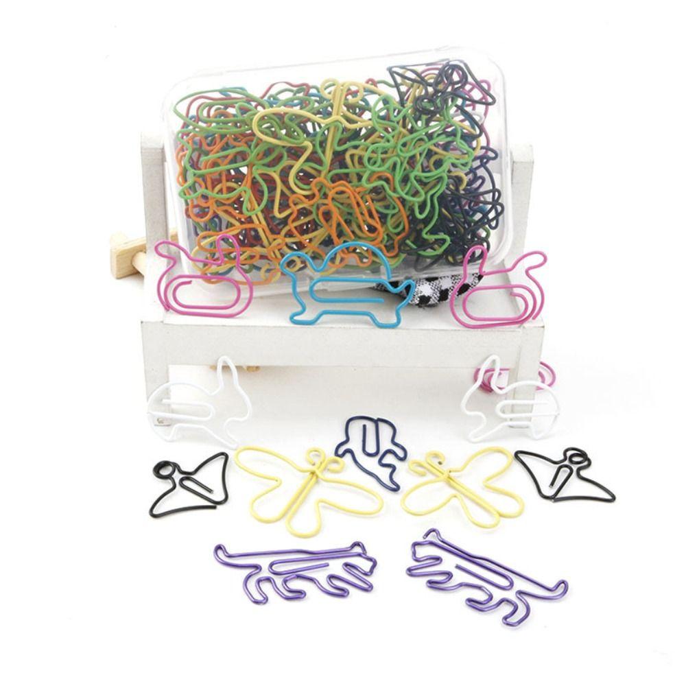 60pcs Plastic-coated Metal Paper Clip 12 Kinds Memo Clips Bookmarks Office Supplies  Office