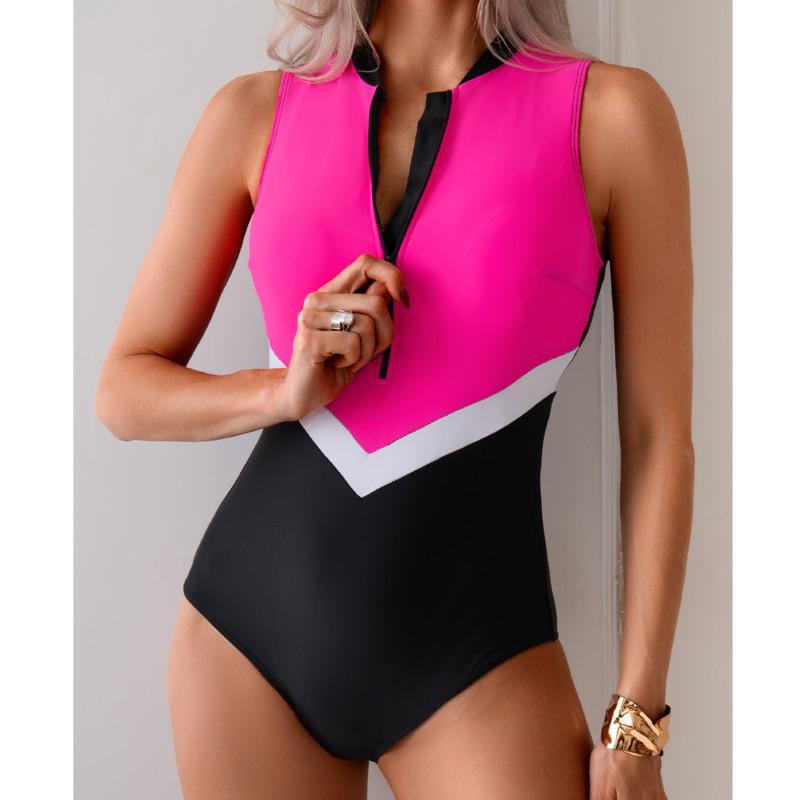 Sexy Women's Swimsuits Closed One-Piece Swimwear Sports Surfing Swimming Wear Bodysuit Bathing Suits Beachwear Pool Bather 2025